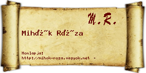 Mihók Róza névjegykártya